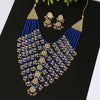 Blue Color Kundan Necklace Set (KN166BLU)