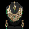 Festive Collection Imitation Pearl Kundan Necklace With Earrings & Maang Tikka (KN168GRN)