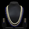 Festive Special Blue Color Imitation Pearl Kundan Necklace With Earrings For Women (KN172BLU)