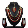 Imitation Pearl Beautiful Kundan Necklace With Earrings & Maang Tikka (KN178)