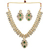 Festive Special Green Color Kundan Necklace With Earrings (KN185GRN)