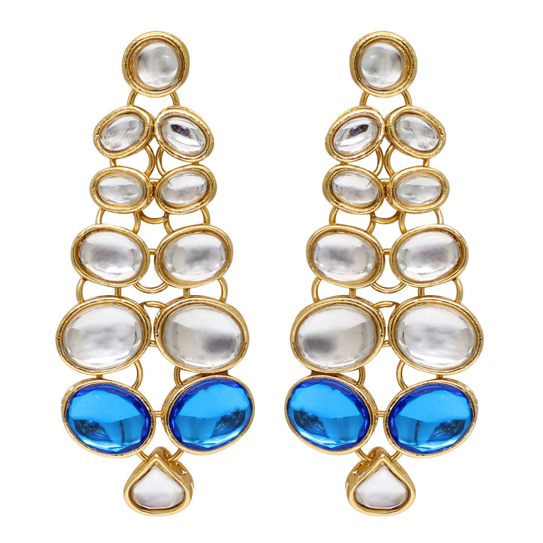 Blue Color Kundan Necklace Set (KN186BLU)