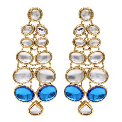 Blue Color Kundan Necklace Set (KN186BLU)
