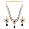Blue Color Kundan Work Necklace With Earrings For Women (KN187BLU)