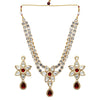 Wedding Collection Maroon Color Kundan Work Necklace With Earrings (KN187MRN)