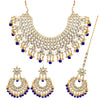 Imitation Pearl Kundan Necklace With Earrings & Maang Tikka For Women (KN197)