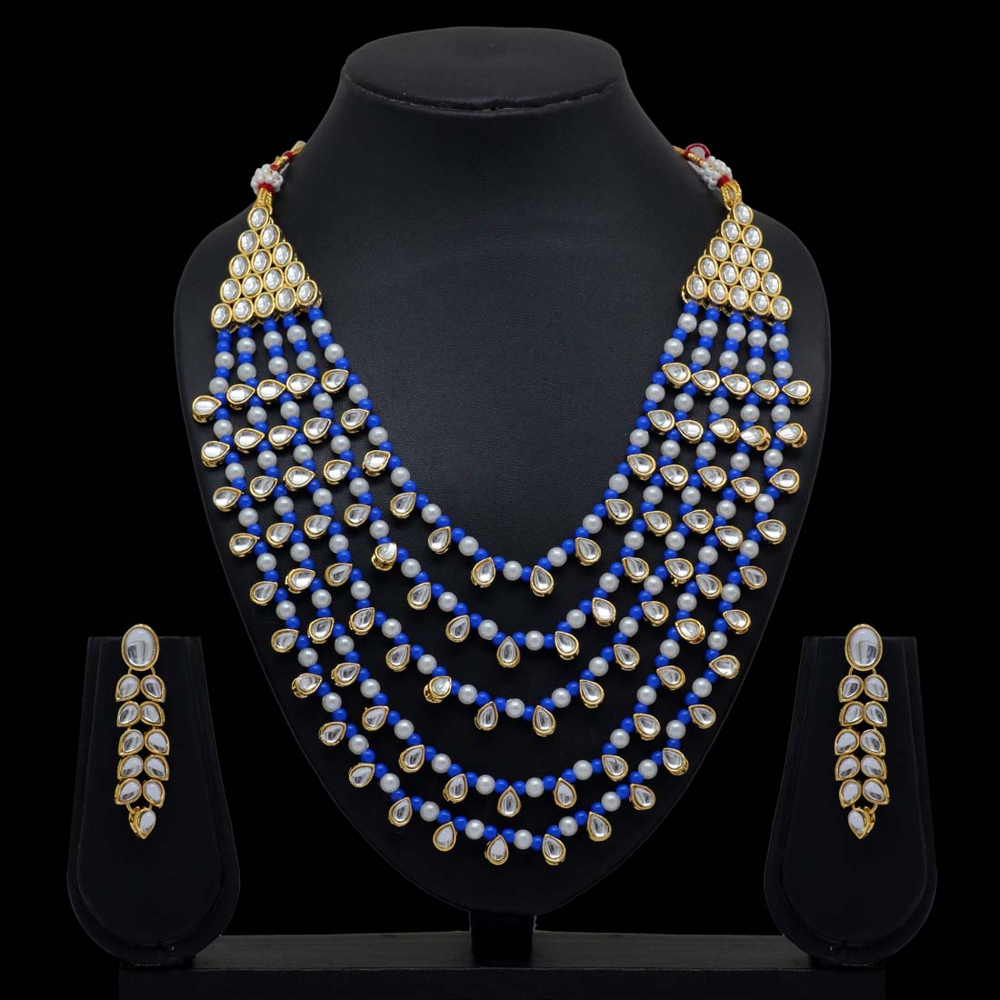 Blue Color Kundan Necklace Set (KN201BLU)