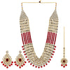 Imitation Pearl Kundan Necklace With Earrings & Maang Tikka (KN202)