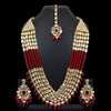 Imitation Pearl Kundan Necklace With Earrings & Maang Tikka (KN202)