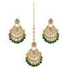 Green Color Kundan Necklace Set (KN221GRN)