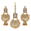 White Color Kundan Bridal Necklace With Earrings & Maang Tikka (KN222WHT)