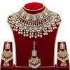 White Color Kundan Bridal Necklace With Earrings & Maang Tikka (KN222WHT)