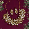 Maroon Color Kundan Necklace Set (KN373MRN)