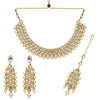 Gold Color Kundan Necklace With Earrings & Maang Tikka (KN381GLD)