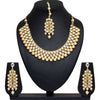 Gold Color Kundan Necklace With Earrings & Maang Tikka (KN381GLD)
