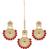 Maroon Color Kundan Necklace With Earrings & Maang Tikka (KN434MRN)
