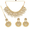 White Color Kundan Necklace With Earrings & Maang Tikka (KN434WHT)