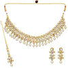 White Color Kundan Necklace With Earrings & Maang Tikka (KN437WHT)