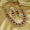 Red Color Kundan Necklace Set (KN739RED)