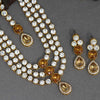 Gold & White Color Kundan Necklace Set (KN759GLDWHT)