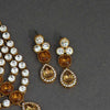 Gold & White Color Kundan Necklace Set (KN759GLDWHT)
