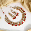 Red Color Kundan Necklace Set (KN788RED)