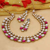 Rani Color Kundan Necklace Set (KN788RNI)