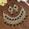 Black Color Necklace With Earrings (KN827BLK)