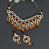 Gold Color Kundan Necklace Set (KN827GLD)