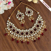 Maroon Color Necklace With Earrings (KN827MRN)