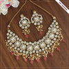 Pink Color Necklace With Earrings (KN827PNK)