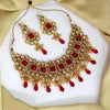 Red & Gold Color Kundan Necklace Set (KN827REDGLD)