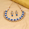 Blue Color Kundan Necklace Set (KN844BLU)