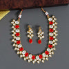 Red Color Kundan Necklace Set (KN844RED)