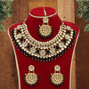 Black & White Color Kundan Necklace Set (KN845BLKWHT)