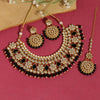 Black & White Color Kundan Necklace Set (KN845BLKWHT)