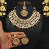 Maroon & Green Color Kundan Necklace Set (KN845MG)