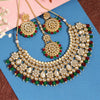 Maroon & Green Color Kundan Necklace Set (KN845MG)