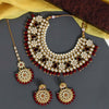 Maroon Color Kundan Necklace Set (KN845MRN)