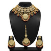 Maroon Color Kundan Necklace Set (KN858MRN)