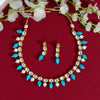 Firozi Color Kundan Necklace Set (KN861FRZ)