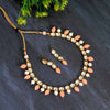 Peach Color Necklace With Earrings & Maang Tikka (KN861PCH)
