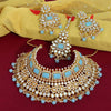 Firozi Color Kundan Necklace Set (KN863FRZ)