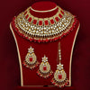 Red Color Kundan Bridal Choker Necklace Set (KN886RED)