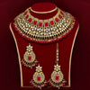 Rani Color Kundan Bridal Choker Necklace Set (KN886RNI)