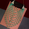 Parrot Green Color Seven Layer Kundan Necklace Set (KN901PGRN)