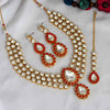 Red Color Kundan Necklace Set (KN954RED)