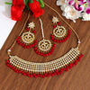 Red Color Kundan Necklace Set (KN989RED)