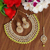 Lemon Yellow Color Kundan Necklace Set (KN995LYLW)