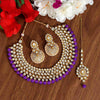 Purple Color Kundan Necklace Set (KN995PRP)